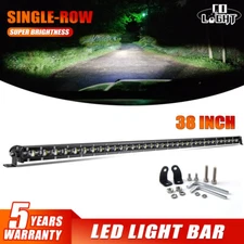 6D Slim 38inch LED Light Bar Single Row Spot Flood Offroad For UTV SUV Boat 12V