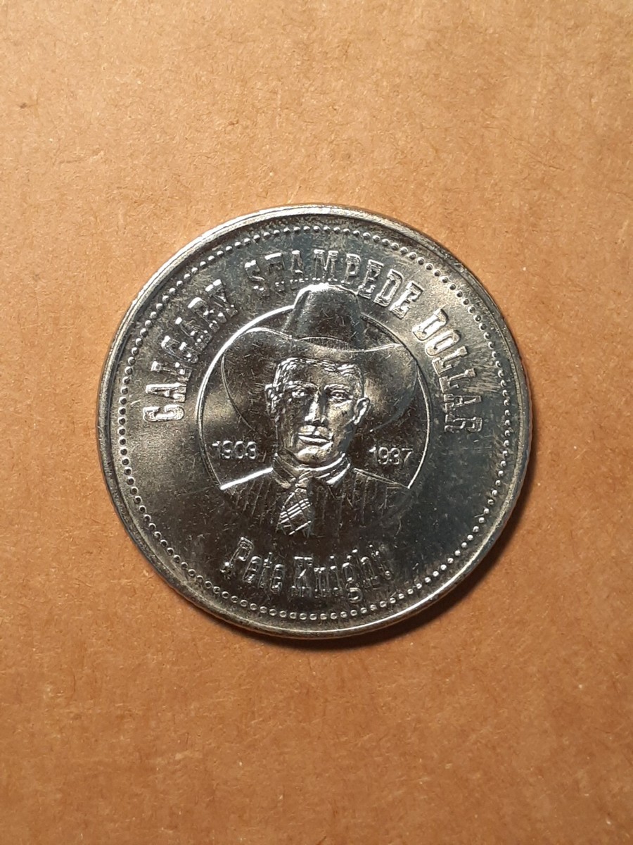 1982 CALVARY STAMPEDE DOLLAR 1903-1937 PETE KNIGHT CALF ROPING