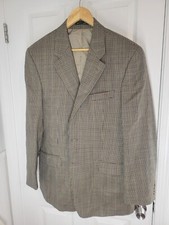 Lauren Ralph Lauren Men's Houndstooth Wool Silk Blend Blazer 42L Brown