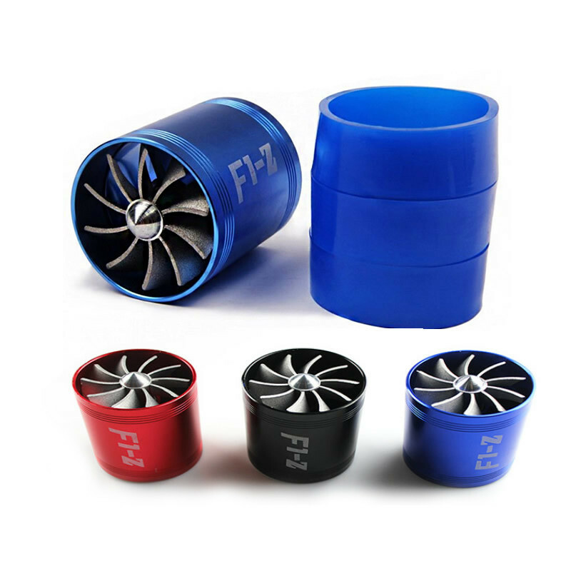 Double Turbine Turbo Charger Air Intake Gas Fuel Fan Car Supercharger eBay