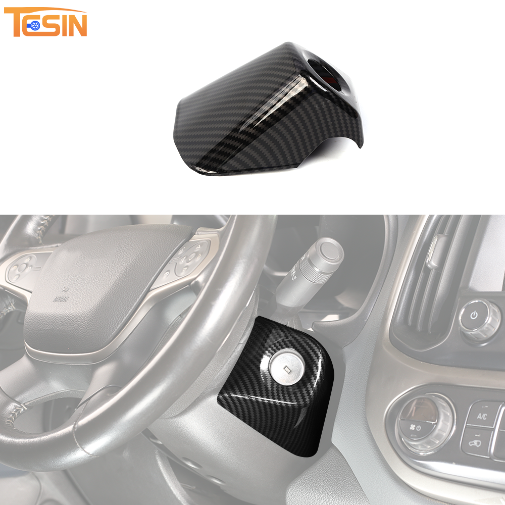 Carbon Fiber Start Key Socket Cover Trim Accessories for Chevrolet Colorado 14+