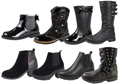 Mädchen Halbhohe Stiefeletten Warme Winterschuhe Kunstleder Kniehohe Stiefel Gr.
