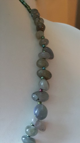 Natural Labradorite And Miyuki Beads Necklace - Picture 5 of 7