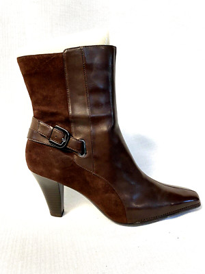 Whats What by Areosoles Brown Stackaroni 9M Ankle Boot - NIB