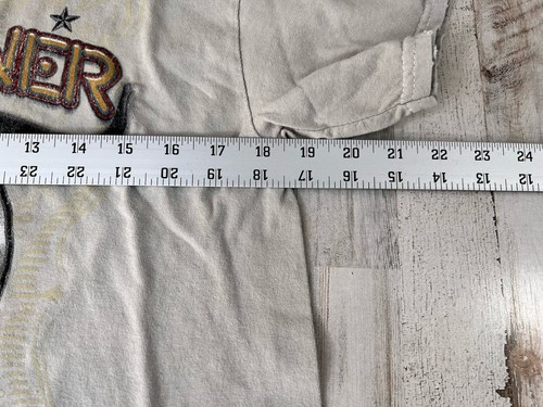 Foreigner Don't Mess With Texas Cowskull Beige Short Sleeve Cropped Tee S/M - Picture 6 of 9