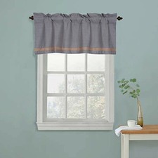 Coastal Life Beach Haven Window Valance in Grey, 50" x 17", NEW
