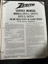 Zenith Model C472 RA-20 Radio  Service Manual...