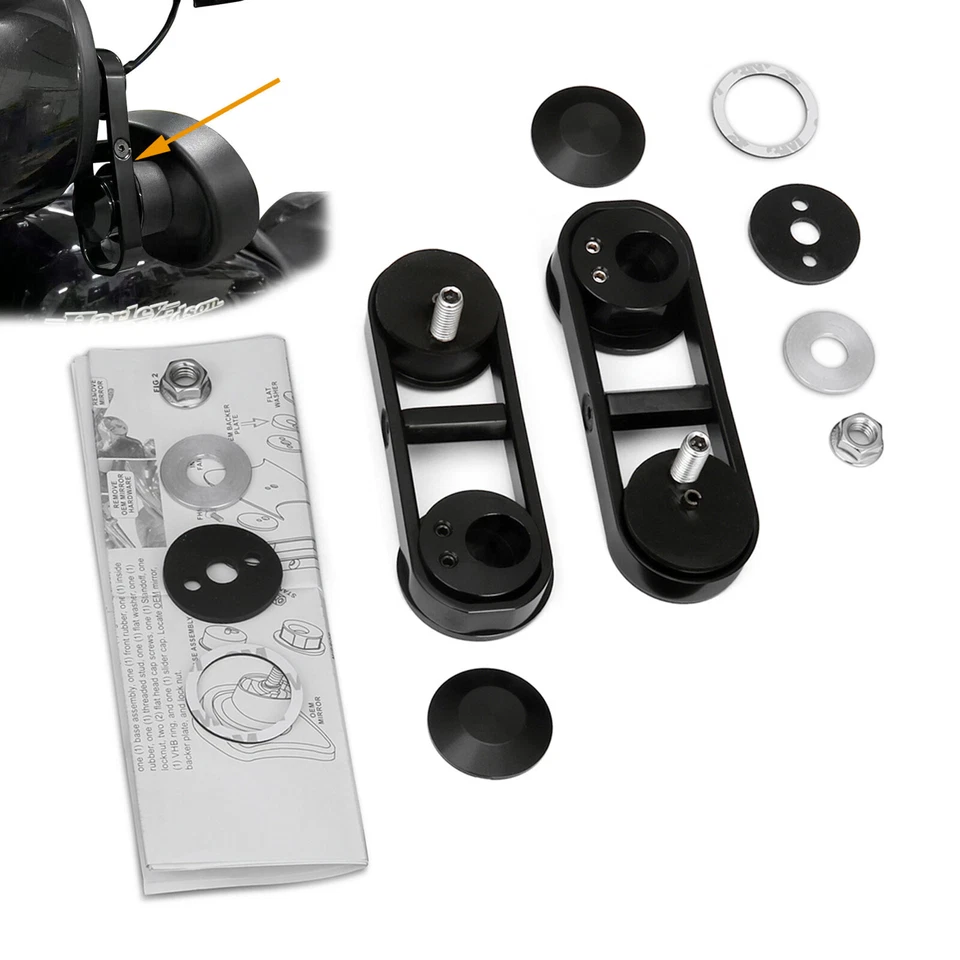 Adjustable Drop Mirror Relocator Mount For Harley Street Glide FLHX 2014-2025 Foto 2 de 4