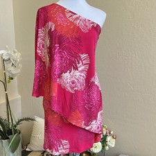 GUCCI Tom Ford Floral Print Pink One Shoulder Dress XS