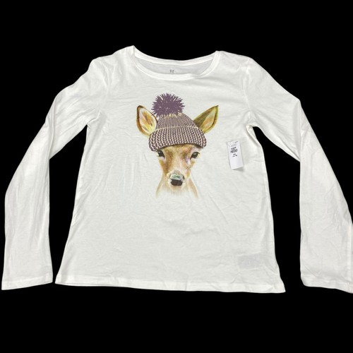 Gap Kids Girls White Graphic Long Sleeve T-shirt Sz XXL (14/16) NEW - Picture 7 of 15