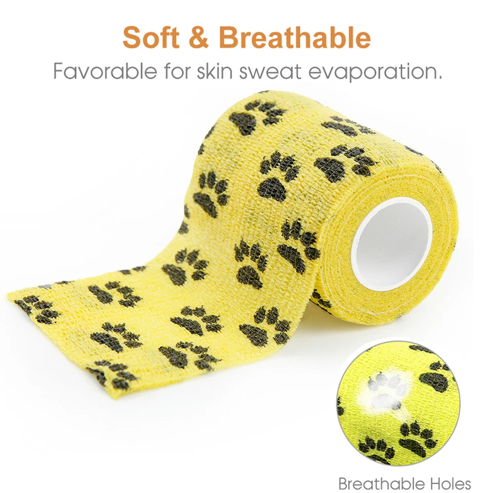 24 Rolls Elastic Cohesive Bandage Vet Wrap Self Adherent Wrap Vet Tape 7.5cm - Image 3 of 4