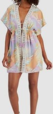 Miken Women's Purple Printed Cover-Up Swimwear Size L
