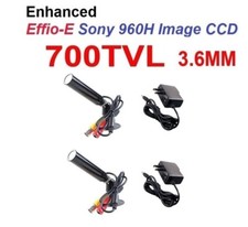 2x Mini SONY CCD Bullet CCTV Security Camera Outdoor Wide Angle w/ Power