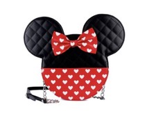 Bolso Bandolera Disney Loungefly Mickey And Minnie Mouse Love Reversible Nuevo con Etiquetas