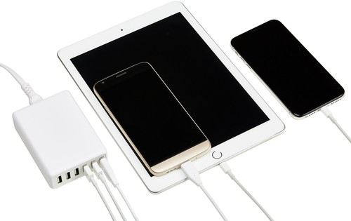 Amazon Basics 60W 6-portowa ładowarka ścienna USB - biała - Zdjęcie 6 z 6