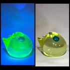 Cenedese Murano Vaseline Uranium Bird Blue Bubble GLOWS