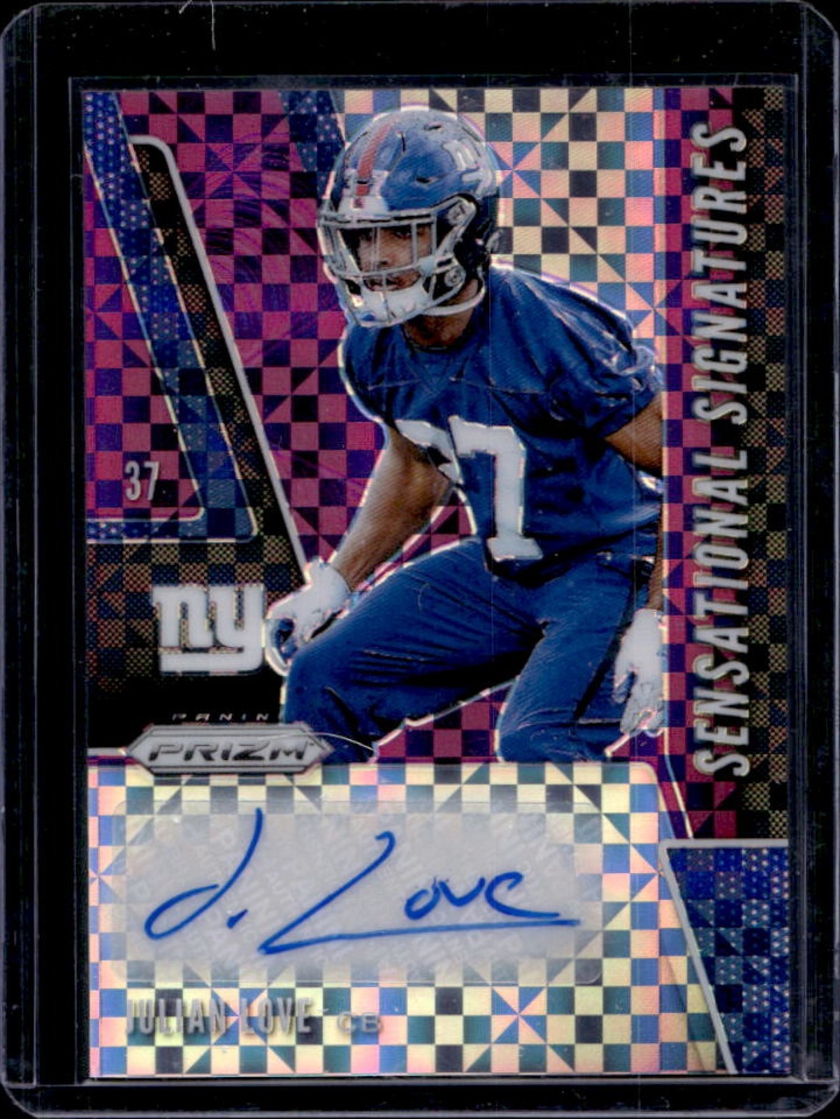 Julian Love Panini Prizm Sensational Signatures #SEJUL Purple Power