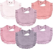 6 Pack Baby Muslin Bandana Bibs Soft Absorbent Drool Teething Bibs