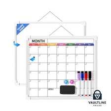 Vitever Double-Sided Magnetic Calendar Whiteboard 13 x 11.8 Inch Dry Erase Board