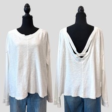 Anthropologie Daily Practice Women's M Dreamer Cross-Back Sweatshirt White