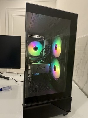 NVIDIA GeForce RTX Gaming Desktop Tower PC RGB Lighting Glass Side Panel Black