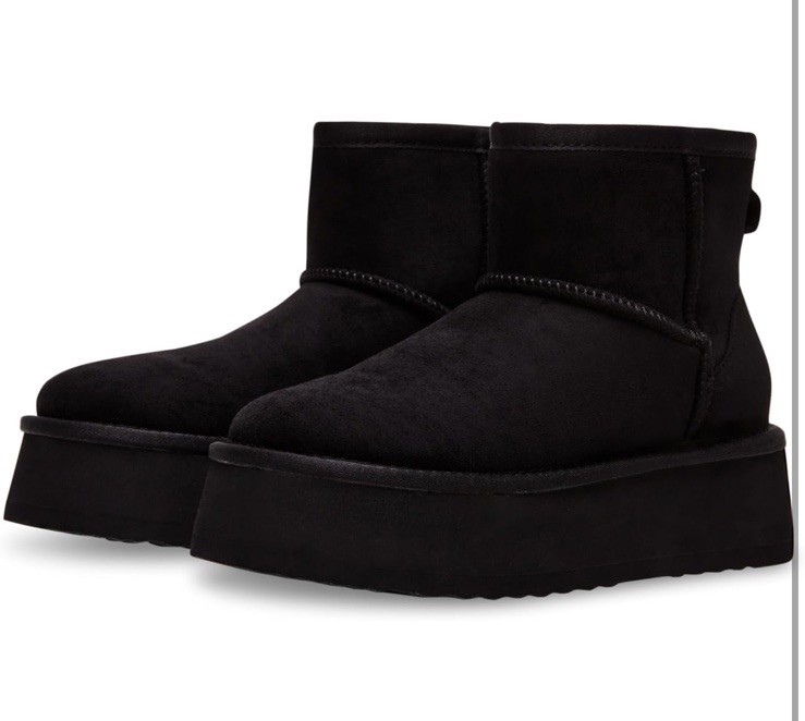 Steve Madden Women's Enchanting Ankle Boot Size 7 Black Suede NIB Platform
