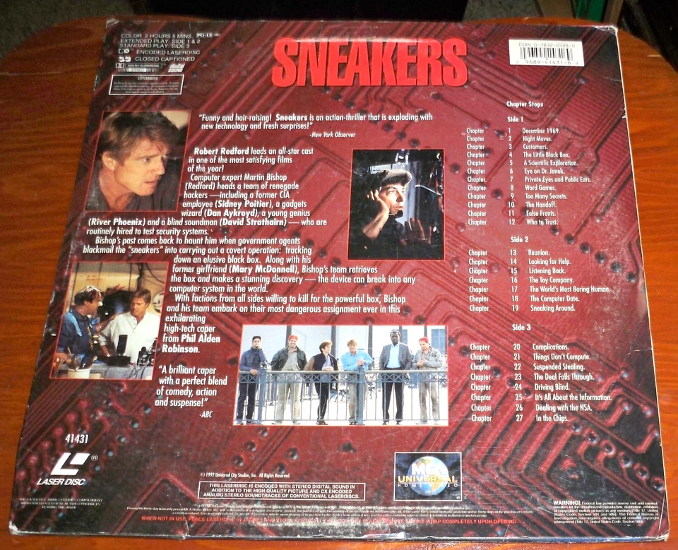SNEAKERS: 12" LASERDISC 2 DISC SET - ROBERT REDFORD, DAN AYROYD, SIDNEY POITIER! - Image 2 of 4