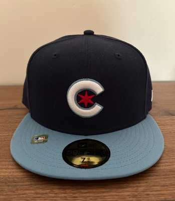 Chicago Cubs Cap Hat New Era 59Fifty Fitted City Connect Baby Blue Star Y 7 3/8