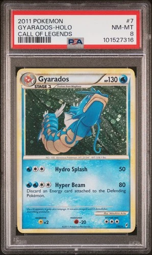 2011 POKEMON CALL OF LEGENDS #7 GYARADOS-HOLO PSA 8