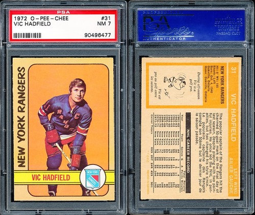 1972 O-PEE-CHEE - #31  VIC HADFIELD - PSA 7 NM - OPC - Picture 3 of 3
