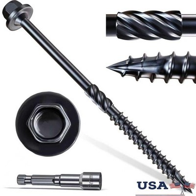 Heavy Duty Wood Screws Self Tapping Hex Head Anti Corrosion Serrated Thread New