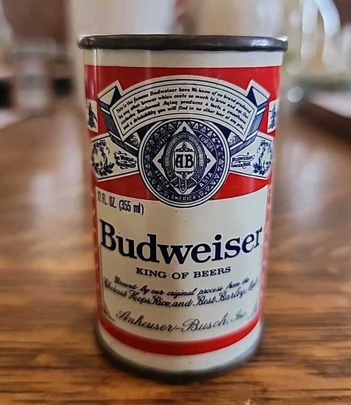 Vintage Budweiser Beer Mini USA Can HOLDER Bic Lighter Metal Can of Beer