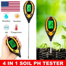 4 in 1 Soil PH Tester Digital Moisture Meter Test for Garden Farm Plant Lawns US