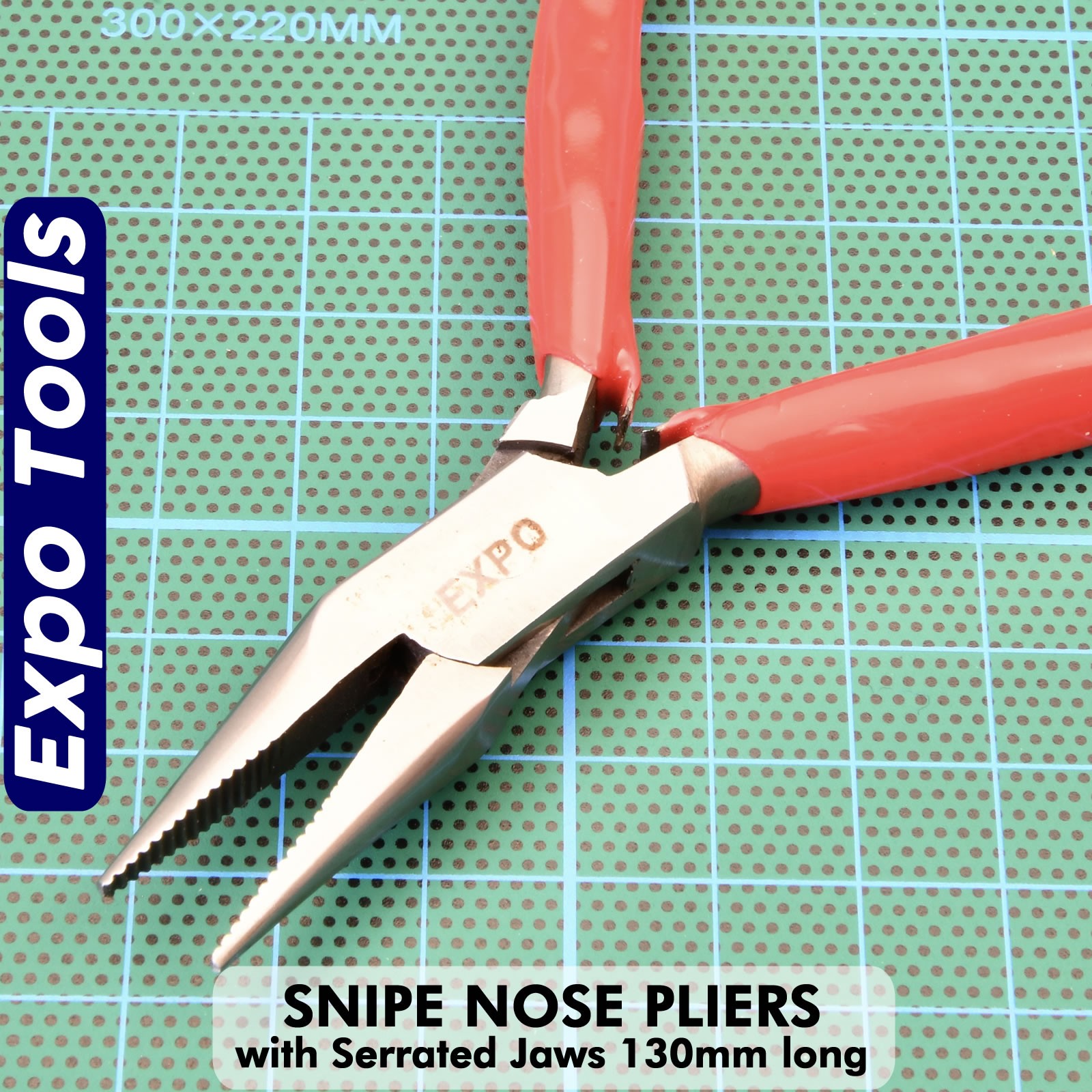 Pro Pliers SNIPE NOSE SERRATED JAWS double leaf spring 75559 Expo Tools