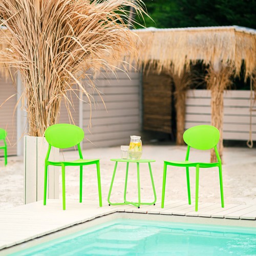 Stapelstühle 4er Set grün Outdoor Balkonstuhl wetterfest Kunststoff Homestyle4u - Bild 7 von 10