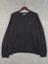 Vintage Lauren Ralph Lauren Cable Knit Sweater 90s Cotton Sz XL Crest Polo LRL