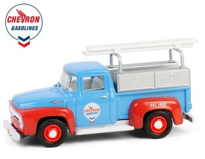 FORD F-100 with Tool Box & Ladder - 1956 - CHEVRON - Greenlight 1:64
