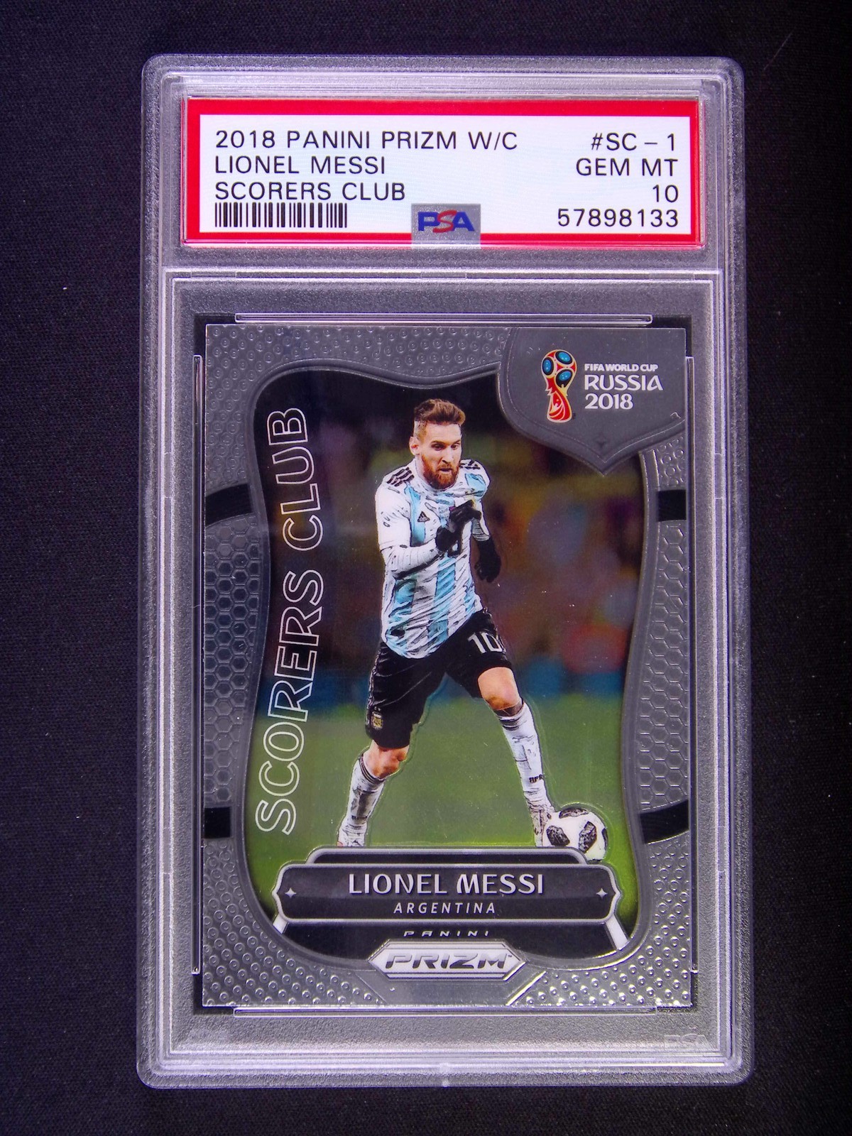 2018 Panini Prizm FIFA World Cup Lionel Messi #SC-1 Scorers Club PSA 10
