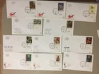 Eleven Israel fdc with ART TAB stamps-three sets