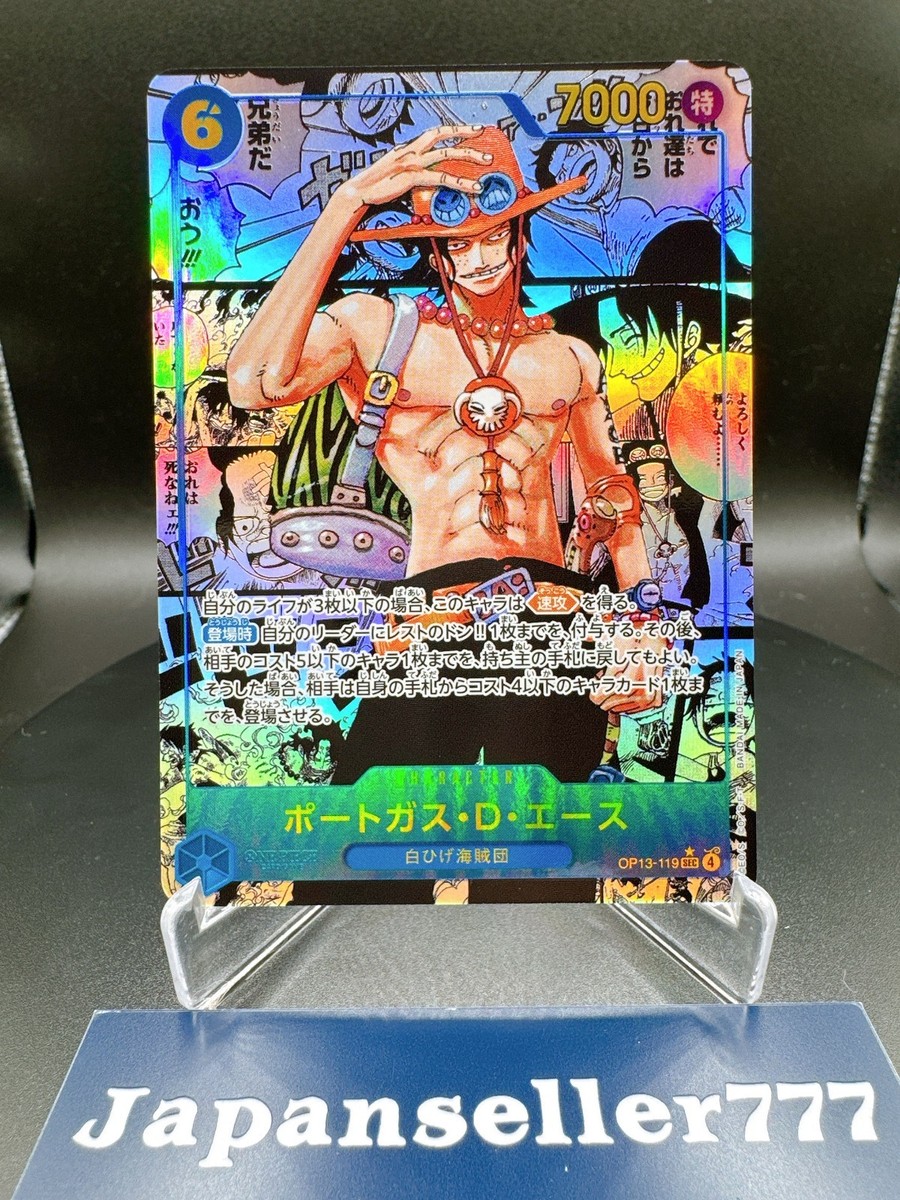 Ace OP13-119 SEC Manga Alt Art Carrying on His Will One Piece Card