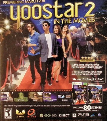 Yoostar 2 In The Movies 2011 Print Ad Xbox 360 PS3 Kinect Game Promo