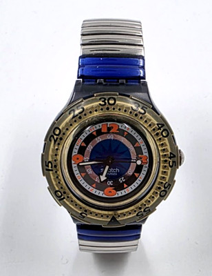 Swatch 1993 Scuba 200 Black Gondola SDM100/1 Armbanduhr Analog selten Vintage  
