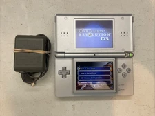 Nintendo DS Lite Silver Handheld Console System USG-001 Tested -Broken Hinge