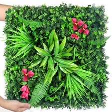 Premium Boxwood Panels, 12Pcs 20"x20" Grass Wall Panels with 50Pcs Zip Ties, ...