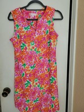 Jude Connally Size S Floral Dress Sleeveless Sundress Orange/Purple/Green USA