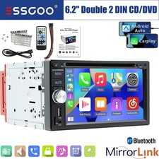2 DIN 6.2" Carplay Android Auto Car Stereo CD DVD MP5 Radio Bluetooth USB RDS/FM