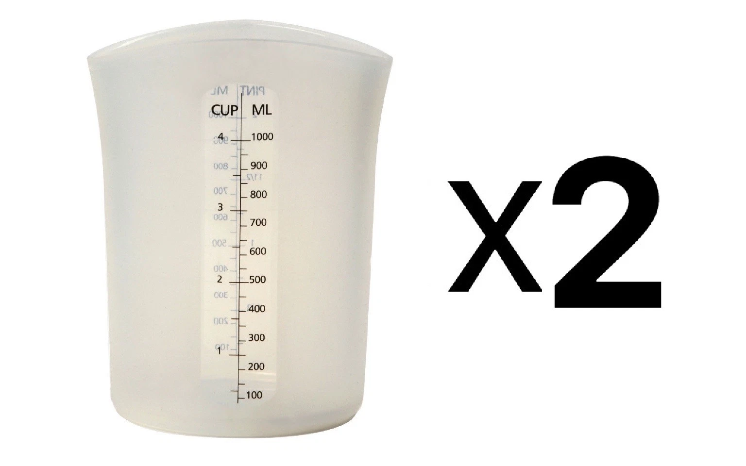 Norpro Silicone Measuring Stir & Pour Measure 4 Cups, Flexible (2-Pack)