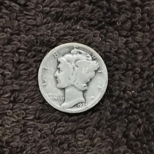 1935 Mercury Dime Winged Liberty Head 90% Silver Fine-Condition