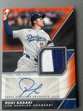 2026 Topps Series 1 Roki Sasaki Major League Material Autograph Orange /25