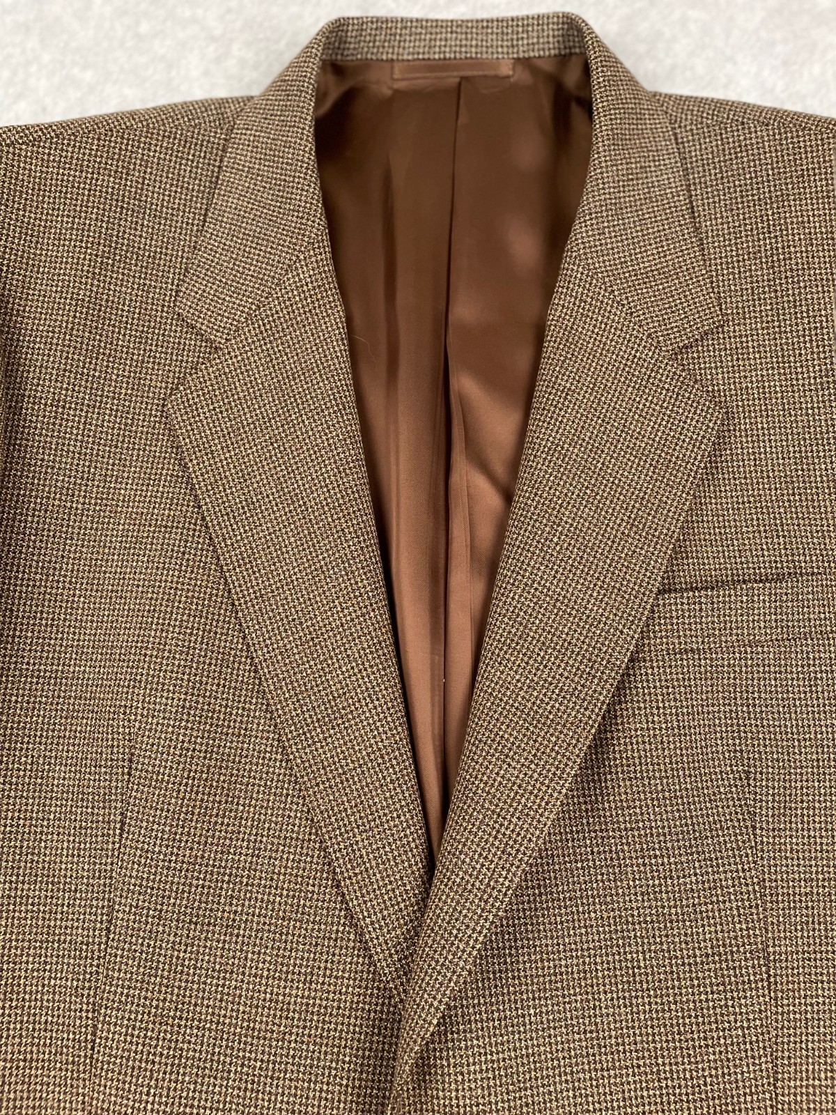 VTG Ermenegildo Zegna Wool Sport Coat 42R Brown Houndstooth Tak Tak Hong Kong